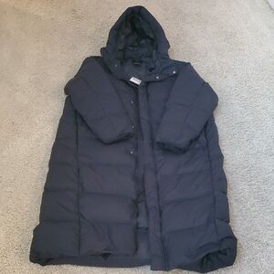 Jordan Black Hooded Long Puffer Jacket.